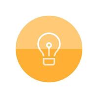 Light bulb icon in flat color circle style. Idea inspiration electricity light vector