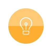 Light bulb icon in flat color circle style. Idea inspiration electricity light vector