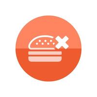 Burger icon in flat color circle style. Fast food junk American carbohydrate eating vector