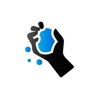 Hand holding snow icon in duo tone color. vector