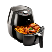 Air fryer kitchen machine on transparent background, green color png