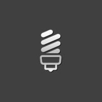 Light bulb icon in metallic grey color style. Idea inspiration light vector