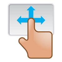 Finger gesture icon in color. Gadget touch pad smart phone laptop vector