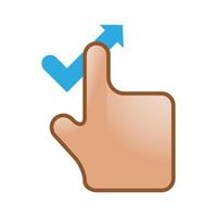 Finger gesture icon in color. Gadget touch pad smart phone laptop vector