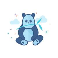 Panda icon flat color style vector illustration