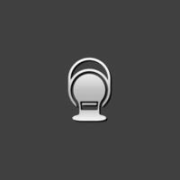 Painting can icon in metallic grey color style. vector