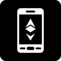 ethereum teléfono inteligente vecto icono vector