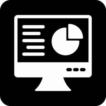 en línea tarta gráfico vecto icono vector