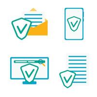 Cyber security for safe surfing and searching. Secure access to documents in cloud, firewall for smartphone. Vector illustration. Safe password, system secure software, didgital web privacy