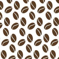 Coffee bean pattern, print silhouette seamless for cafe or coffee house. Vector illustration. Pattern coffee wallpaper, drink design, seed endless element, caffeine house textile, aromatic coffee bean