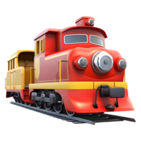 ai gerado 3d Renderização do uma colorida trem em transparente fundo - ai gerado png