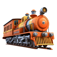 ai gerado 3d Renderização do uma colorida trem em transparente fundo - ai gerado png