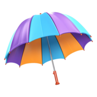 AI generated 3D Rendering of a Beautiful Colorful Umbrella on Transparent Background - Ai Generated png