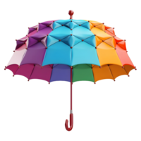 AI generated 3D Rendering of a Beautiful Colorful Umbrella on Transparent Background - Ai Generated png