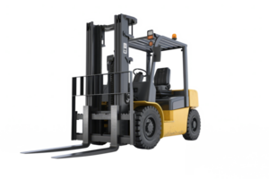 AI generated Forklift for working in warehouse isolated on transparent background png