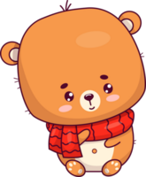 süß Teddy Bär im Schal png