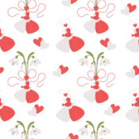 Seamless pattern spring holiday Martisor png