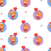 Seamless pattern with bear  with balloon png