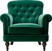 ai généré vert velours fauteuil png