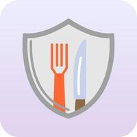 Cutlery Shield Vector Icon