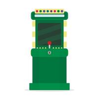 Gaming arcade machine for street park amusement, game console vector. Illustration of arcade machine game, joystick electronic controller, entertainment screen vector
