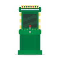 Gaming arcade machine for street park amusement, game console vector. Illustration of arcade machine game, joystick electronic controller, entertainment screen vector