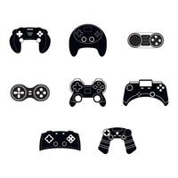 Black white gadget keypad and joypad, entertainment game device for video palying, joystick wireless. Vector joypad entertainment device, fun hardware illustration for arcade game