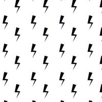 Black white thunderbolt background seamless pattern monochrome. Vector illustration. electrical element, backdrop style, thunder set, thunderbolt electric dicoration, light wallpaper, power design