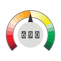 Credit rating indicated, number of rate icon. Vector spectrum electricity and full rate performance, admeasure of gauge, satisfaction indicate, speedometer infographic, meter credit score illustration