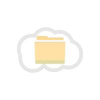 Cloud folder, safety keep data and online work remotely. illustration, vector. Secure data warehouse, cloud online storage, folder in computer, safely online drive, google disc vector