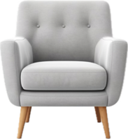 AI generated light gray armchair png