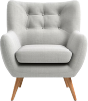 AI generated light gray armchair png