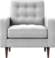 AI generated light gray armchair png