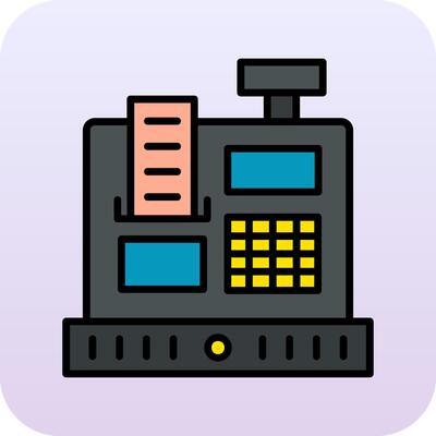Cashier Machine Vecto Icon