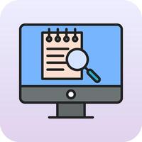 File Search Computer Vector Icon