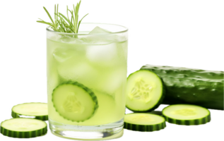 AI generated cucumber lemonade with rosemary and ice png