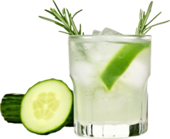 AI generated cucumber lemonade with rosemary and ice png