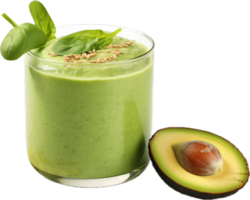 AI generated healthy green smoothie with spinach avocado png