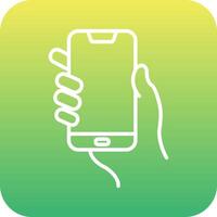 Hands holding mobile phone Vecto Icon vector