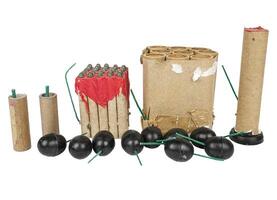 Fireworks. Batteries, firecrackers, single shot, pyrotechnics. photo