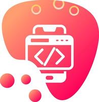 Smartphone Coding Vecto Icon vector