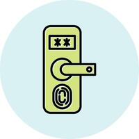 Fingerprint Door Protection Vecto Icon vector