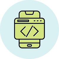 Smartphone Coding Vecto Icon vector