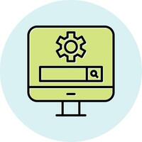 Computer Search Engine Vecto Icon vector
