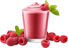 AI generated raspberry smoothie in a glass png