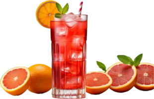 AI generated red cocktail campari with sicilian red oranges png