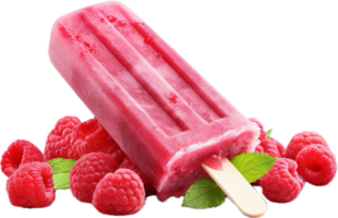 AI generated raspberry ice pop png