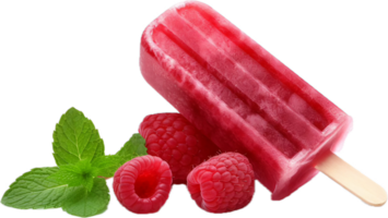 AI generated raspberry ice pop png