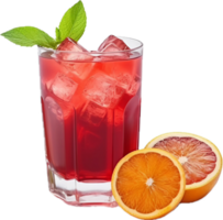 AI generated red cocktail campari with sicilian red oranges png