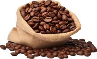 AI generated scoop of coffee beans in a bag png